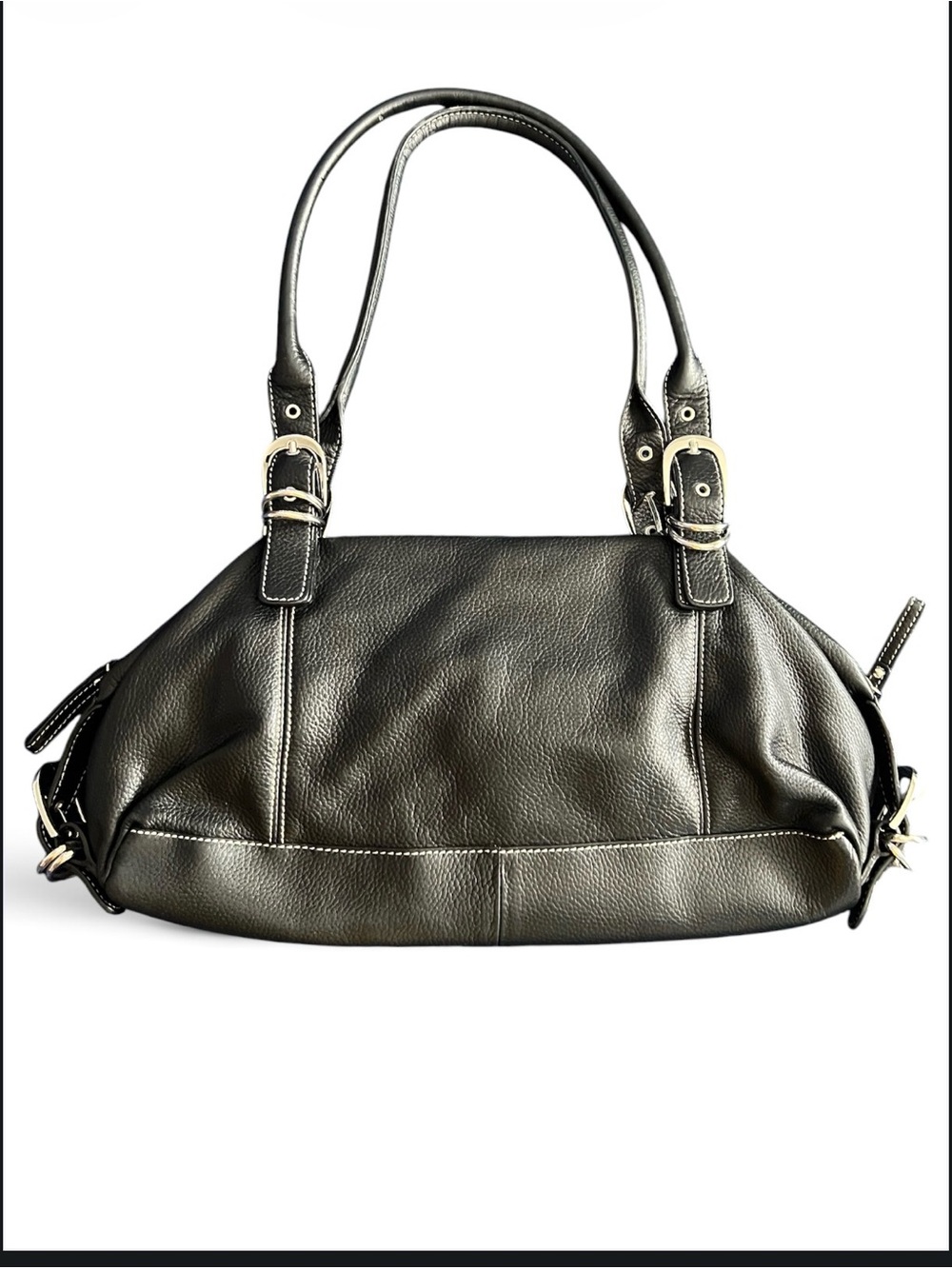 Tignanello Black  Leather Shoulder Bag - Classic Women's Tote